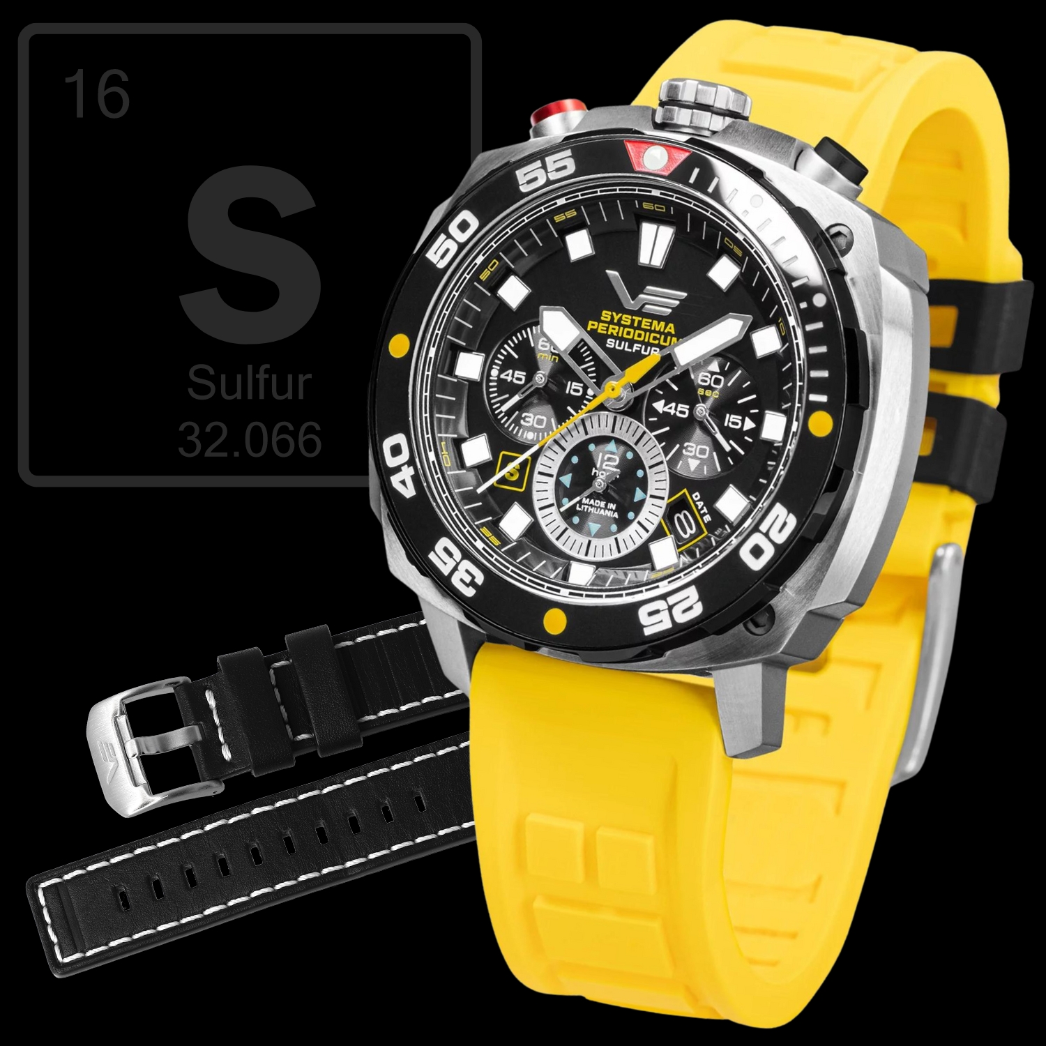 Zegarek Vostok Europe VK67-650E725S Systema Periodicum Sulfur męski 